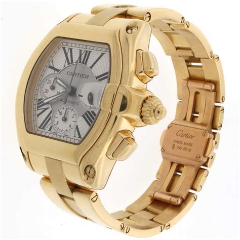 mens cartier watch gold|cartier gold watch men's chronograph.